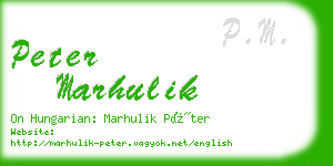 peter marhulik business card